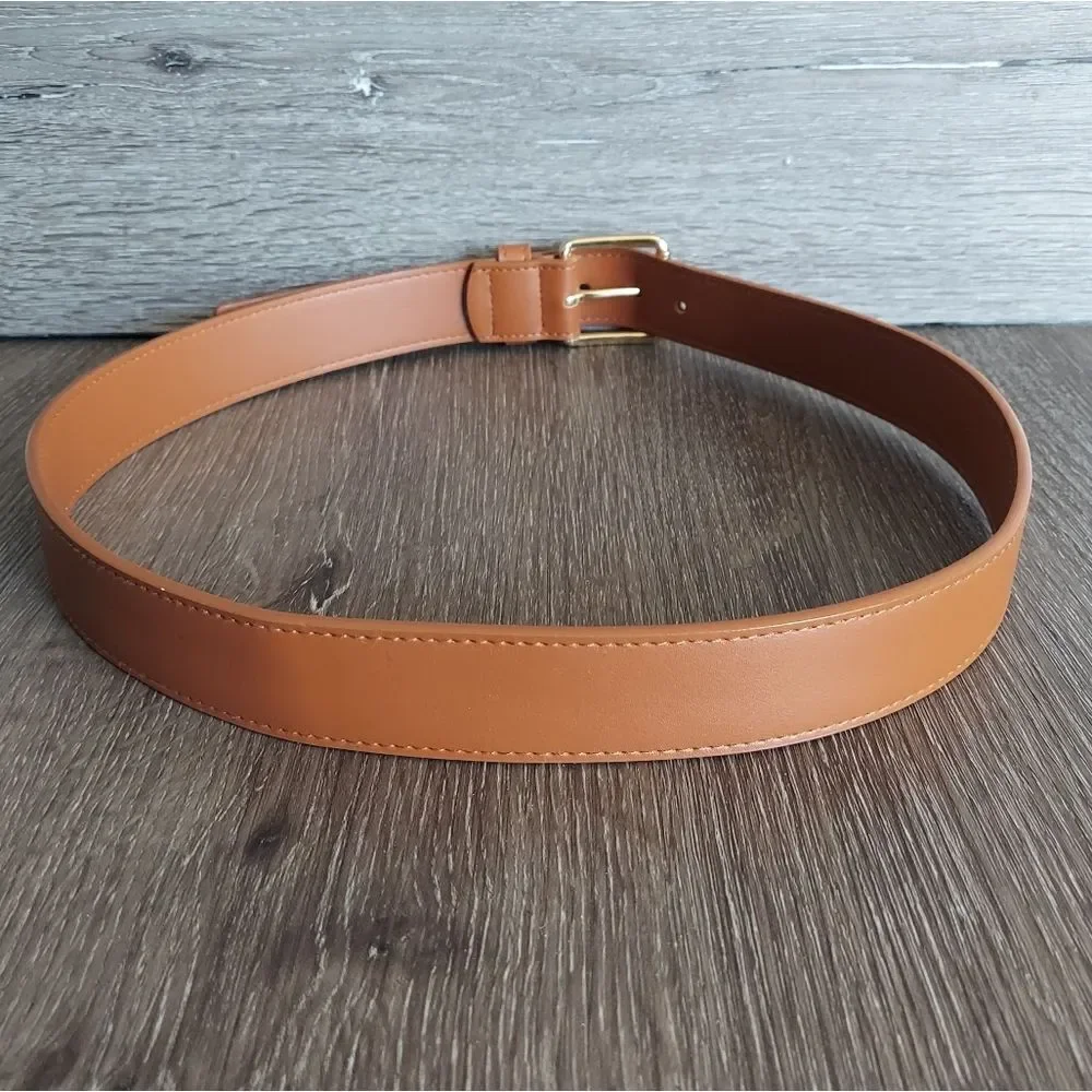 Anne Klein Tan Faux Leather Belt Medium
